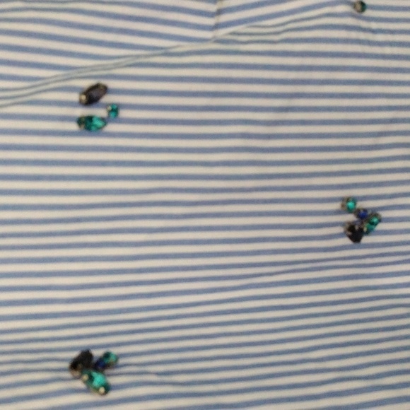 Blue Striped Button-Up Shirt with Embroidered Details - Picture 6 of 6